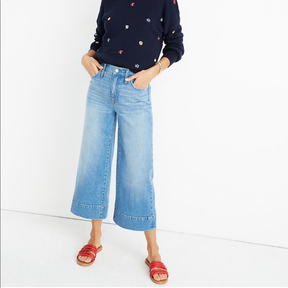 Madewell Wide-Leg Crop Jeans in Delancey Wash